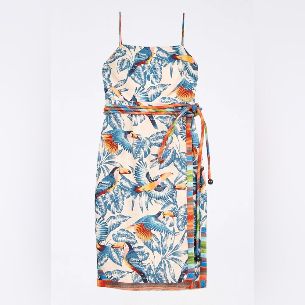 Flying Toucans Open Back Midi Dress